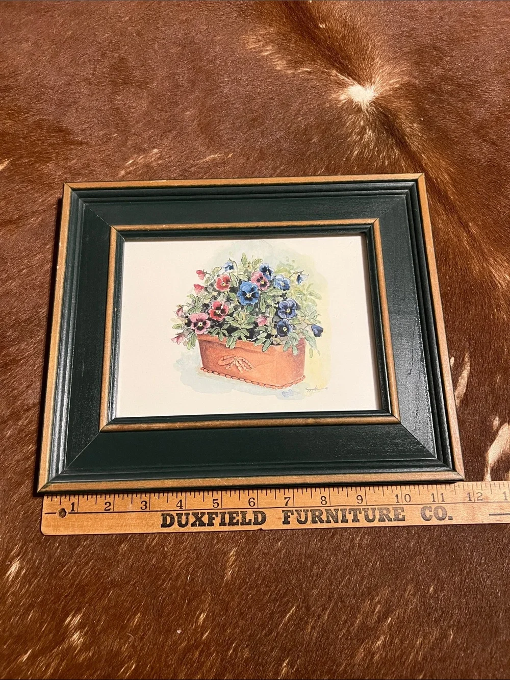 Peggy Abrams American Artist Signed Pansy Print Framed